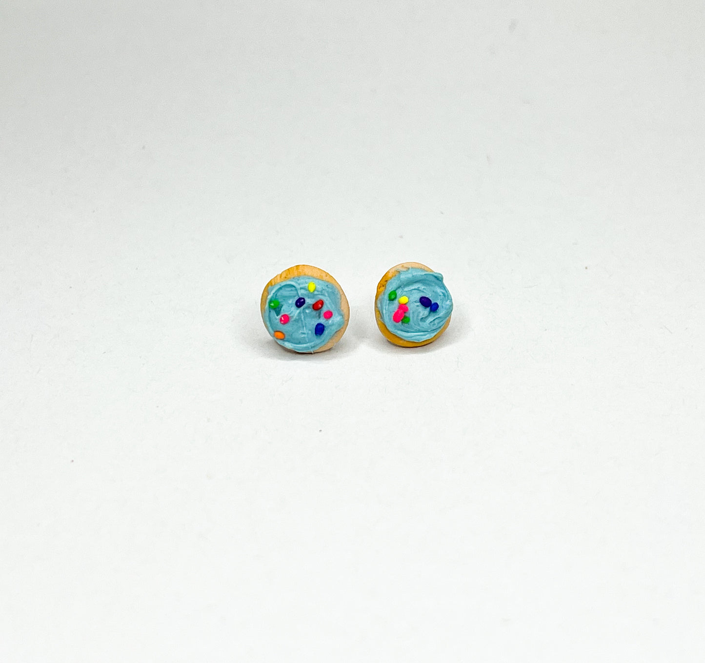Blue Frosted Cookie Studs