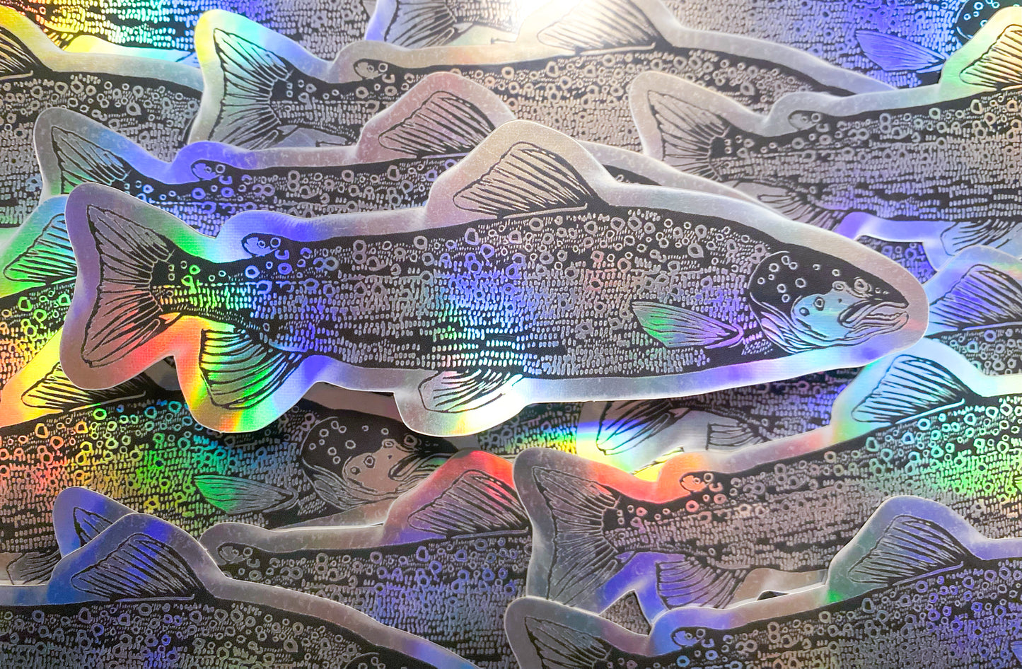 Brown Trout Holographic Sticker