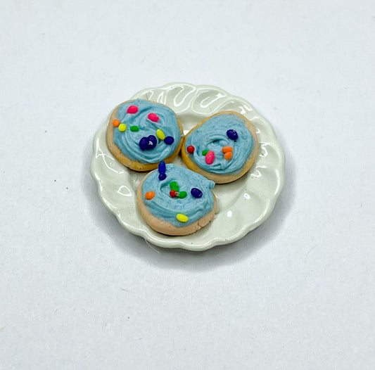 Plate of Frosted Cookies Miniature