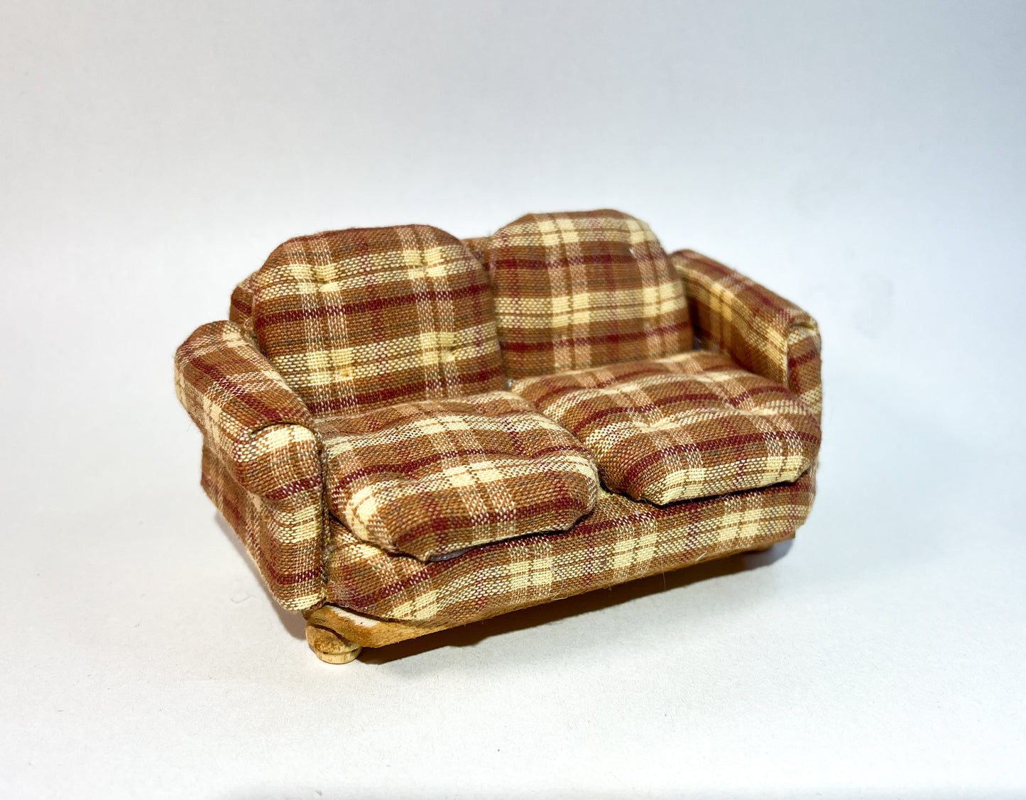 Orange Plaid Medium Couch