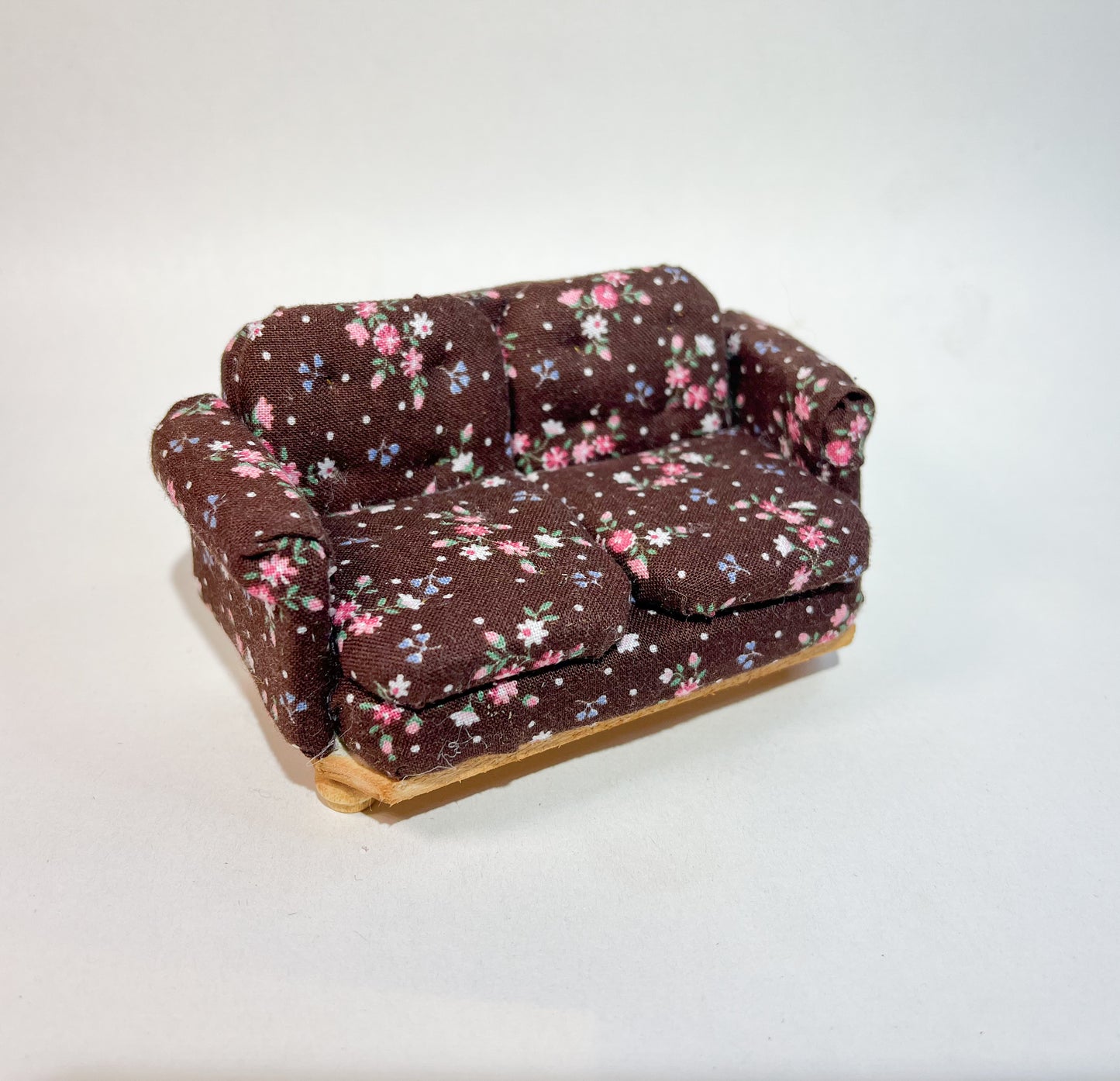 Brown Floral Medium Couch
