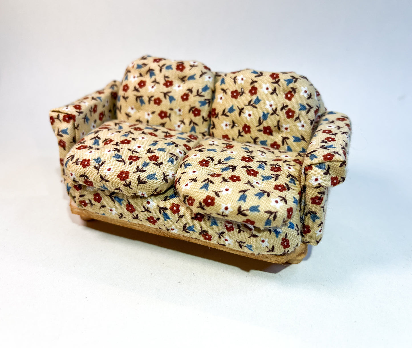 Beige  Floral Medium Couch