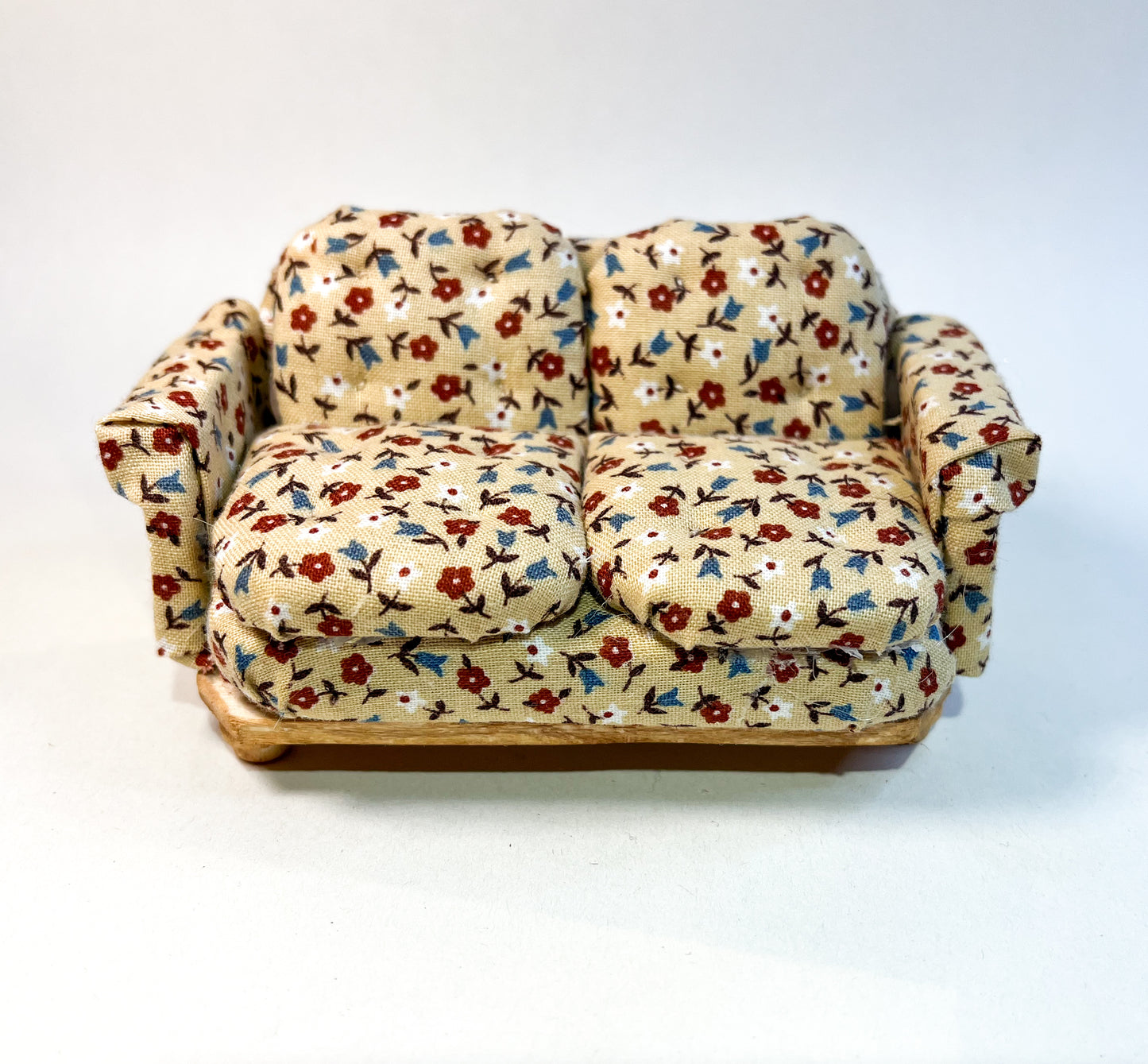 Beige  Floral Medium Couch