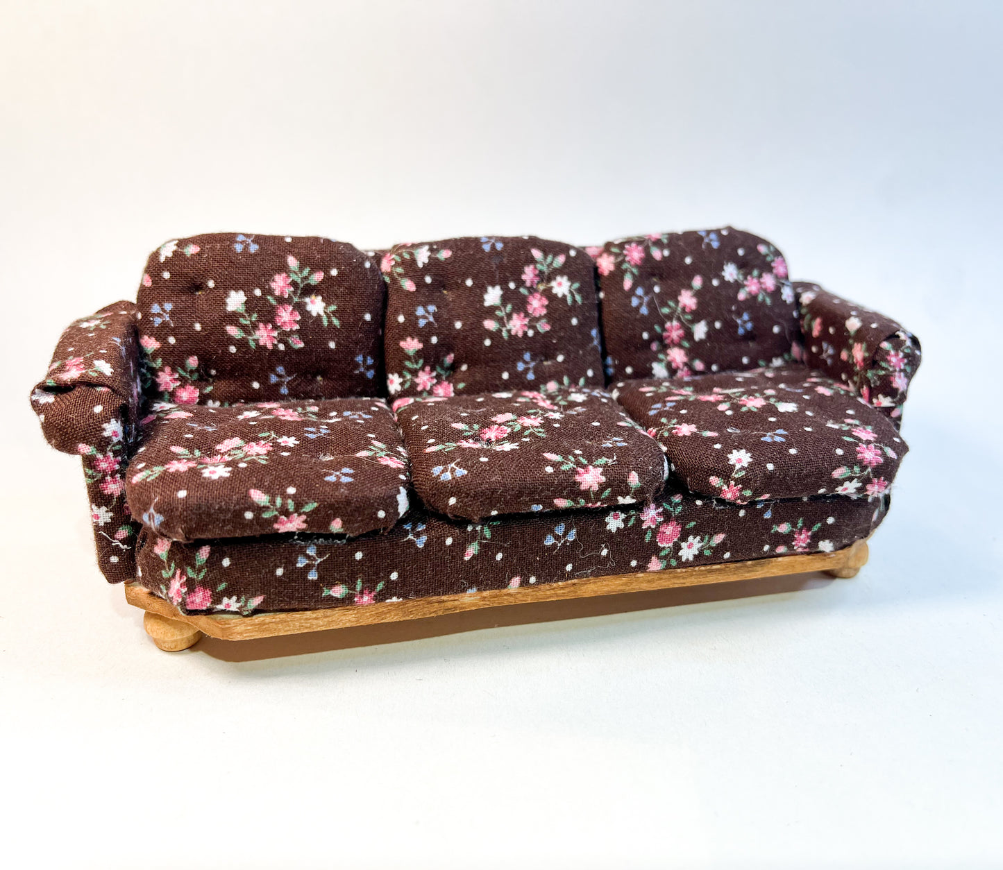 Brown Floral Large Couch