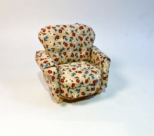 Beige Floral Sofa Chair