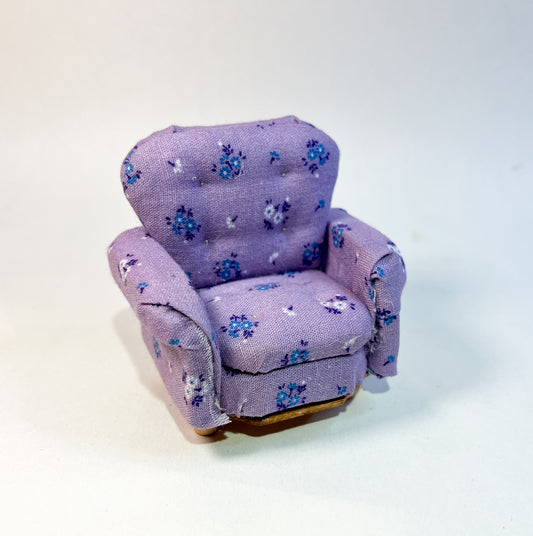 D Purple Floral Sofa Chair